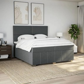 ΚΡΕΒΑΤΙ BOXSPRING ΜΕ ΣΤΡΩΜΑ ΣΚΟΥΡΟ ΓΚΡΙ 200X200 ΕΚ. ΥΦΑΣΜΑΤΙΝΟ 3291769