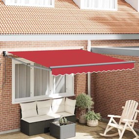 vidaXL Χειροκίνητη Πτυσσόμενη Τέντα Κόκκινη 350x250 cm