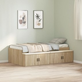 vidaXL Κρεβάτι Αποθήκης Σονόμα Οξιά 100x200 εκ.