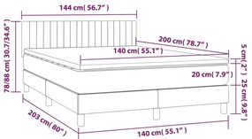Κρεβάτι Boxspring με Στρώμα Taupe 140x200 εκ. Υφασμάτινο - Μπεζ-Γκρι