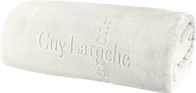 Κουβέρτα Βελουτέ Μονή (160x220) Guy Laroche Logo Ivory