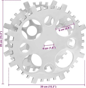 vidaXL Ράφι Κρασιού Ασημί 39 x 14 x 39 εκ Αλουμίνιο