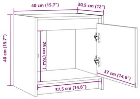 ΚΟΜΟΔΙΝΟ ΓΚΡΙ 40 X 30,5 X 40 ΕΚ. ΑΠΟ ΜΑΣΙΦ ΞΥΛΟ ΠΕΥΚΟΥ 808117