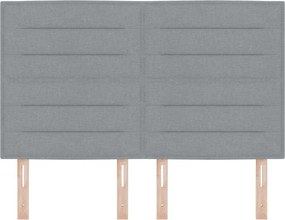 vidaXL LED κεφαλάρι με LED ταινίες φωτός Ανοιχτό γκρι 160 cm ύφασμα