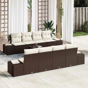 vidaXL Σετ Καναπέ Κήπου 7 pcs Καφέ και κρεμ συνθετικό ρατάν