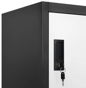 Φοριαμός Ανθρακί και Λευκό 90 x 40 x 180 εκ. Ατσάλινος 339832