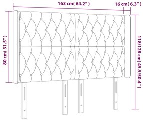 Κεφαλάρι με Πτερύγια Ανοιχτό Γκρι 163x16x118/128 εκ. Υφασμάτινο 3119922