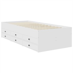 vidaXL Καναπές Κρεβάτι Λευκό και Μαύρο 75 x 190 cm Επεξεργασμένο Ξύλο