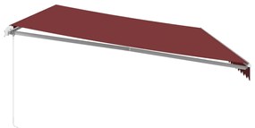 vidaXL Τέντα Πτυσσόμενη Χειροκίνητη Μπορντό 600x350 εκ.