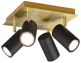 Φωτιστικό Οροφής - Σποτ Marley 802430480 24x24x15cm 4xGU10 35W Black-Gold Trio Lighting