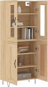 vidaXL Ντουλάπι Sonoma δρυς 69,5 x 34 x 180 εκ. από Επεξεργασμένο Ξύλο