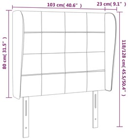 Κεφαλάρι με Πτερύγια Μαύρο 103x23x118/128 εκ. Υφασμάτινο 3117948
