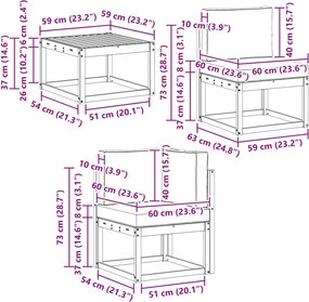 vidaXL Σειρά Καναπέ Εξωτερικού 9 pcs Φυσικό και Ανθρακί Πολυεστέρας