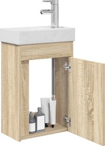vidaXL Μονάδα μπάνιου με βρύση Sonoma Δρυς 40,5 x 22,5 x 62 εκ.
