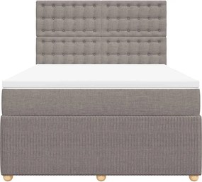 vidaXL Κρεβάτι Boxspring με Στρώμα Taupe 160x200 εκ. Υφασμάτινο