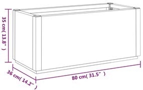 Ζαρντινιέρα Κήπου Λευκή 80x36x35 εκ. Πολυπροπυλένιο - Λευκό