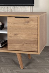 Έπιπλο Τηλεόρασης Sapphire Δρυς / Λευκό POUL 130x35x18