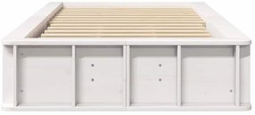 vidaXL Σκελετός Κρεβατιού Λευκό 210 x 118 x 30 εκ Στερεά ξυλεία πεύκου