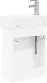 vidaXL Μονάδα μπάνιου με βρύση Λευκό 45,5 x 22,5 x 84 εκ