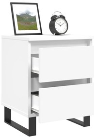 vidaXL Κομοδίνο Λευκό 40 x 35 x 50 εκ. από Επεξεργασμένο Ξύλο