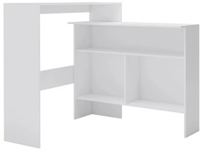 vidaXL Τραπέζι Μπαρ με 2 Επιφάνειες Λευκό 130 x 40 x 120 εκ.