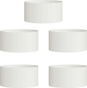 vidaXL Δακτύλιος γλάστρας 5 pcs Λευκό 40 x 40 x 20 cm