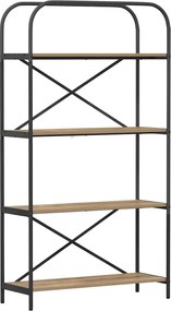 vidaXL Ράφι Βιβλίων 4 επιπέδων 80 x 30 x 146 εκ Επεξεργασμένο ξύλο