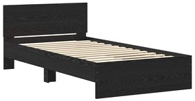 vidaXL Κρεβάτι με Κεφαλάρι Μαύρη Οξυά 100 x 200 cm Επεξεργασμένο ξύλο