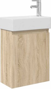 vidaXL Μονάδα μπάνιου με βρύση Sonoma Δρυς 45,5 x 22,5 x 84 εκ