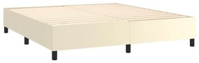 Πλαίσιο Κρεβατιού Boxspring Κρεμ 160x200 εκ. Συνθετικό Δέρμα - Κρεμ