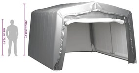 vidaXL Τέντα Αποθήκευσης Γκρι 370 x 370 εκ. Ατσάλινη