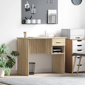 vidaXL Γραφείο με Αποθήκευση Δρυός Sonoma 90x49.5x75 εκ. Κατασκευασμένο ξύλο