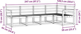 vidaXL Σειρά Καναπέ Εξωτερικού 5 pcs Φυσικό