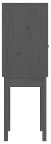 vidaXL Ντουλάπι Ψηλό Γκρι 60x40x120 εκ. από Μασίφ Ξύλο Πεύκου