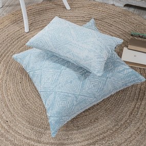 Μαξιλαροθήκη Διακοσμητική Δαπέδου Izola 05 Blue Teoran 65Χ65 Cotton-Polyester