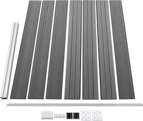 vidaXL Σετ Πάνελ Περίφραξης Γκρι 526 x 146 εκ. από WPC