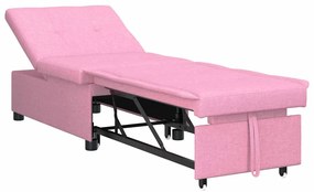 vidaXL Κρεβάτι καναπές Ροζ 194 x 67 x 37 εκ ύφασμα