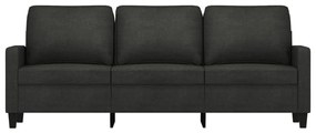 vidaXL Καναπές Τριθέσιος Μαύρος 180 εκ. Υφασμάτινος