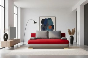 Καναπές - κρεβάτι Ribod-Κόκκινο - Γκρι