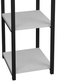 Επιδαπέδια ραφιέρα Harvey μαύρο μέταλλο και μελαμίνη σε λευκή απόχρωση 33x28x100εκ 33x28x100 εκ.