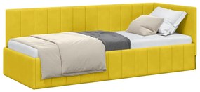 vidaXL Κρεβάτι Γωνίας με κεφαλάρι Κίτρινο 80 x 200 cm Βελούδο