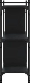 vidaXL Βιβλιοθήκη 3 Επιπέδων Μαύρη 76 x 32 x 88 εκ. από Επεξεργ. Ξύλο