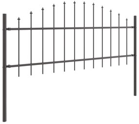 vidaXL Φράκτης κήπου  με καμάρα, Γκρι, 8,5x0,75 μ, Χάλυβας