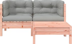 vidaXL Καναπές Κήπου Διθέσιος με Μαξιλάρια και Υποπόδιο