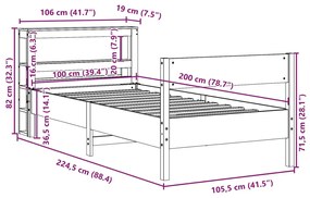 ΣΚΕΛΕΤΟΣ ΚΡΕΒΑΤΙΟΥ ΧΩΡΙΣ ΣΤΡΩΜΑ 100X200 ΕΚ. ΜΑΣΙΦ ΠΕΥΚΟ 3306192