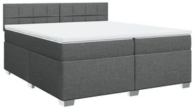 ΚΡΕΒΑΤΙ BOXSPRING ΜΕ ΣΤΡΩΜΑ ΣΚΟΥΡΟ ΓΚΡΙ 200X200 ΕΚ. ΥΦΑΣΜΑΤΙΝΟ 3285996