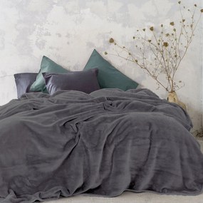 Κουβέρτα Βελουτέ King Size (240x260) Nima Bed Linen Coperta D.Grey