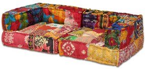vidaXL Κάθισμα - Πουφ Διθέσιο Αρθρωτό Patchwork Υφασμάτινο