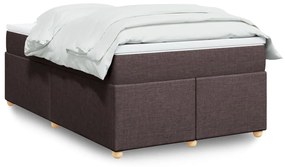 Κρεβάτι Boxspring με Στρώμα Σκούρο Καφέ 120x200 εκ. Υφασμάτινο