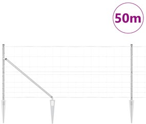 vidaXL Φράχτης Πεδιάδας 1x50 μ Γαλβανισμένος Χάλυβας